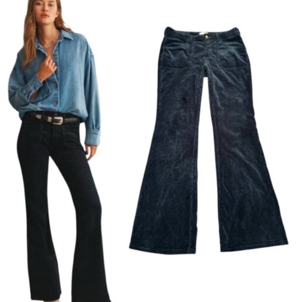 Pilcro Black Wide Leg Flare Jeans